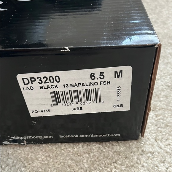 Dan Post Black Heeled Boots Classic Elegance - Picture 3 of 5